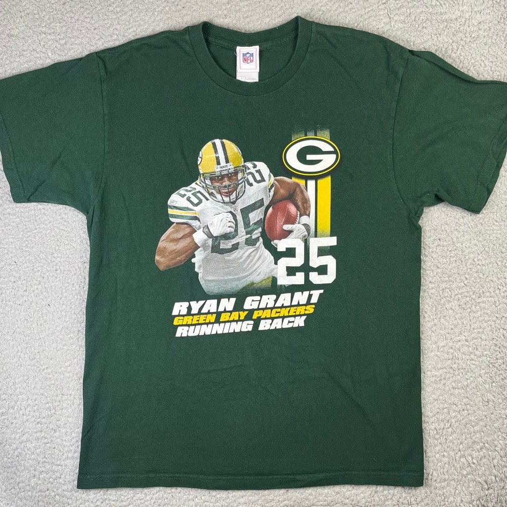 Ryan Grant Green Bay Packers Shirt Mens Large Green Graphic Tee 25 NFL Football